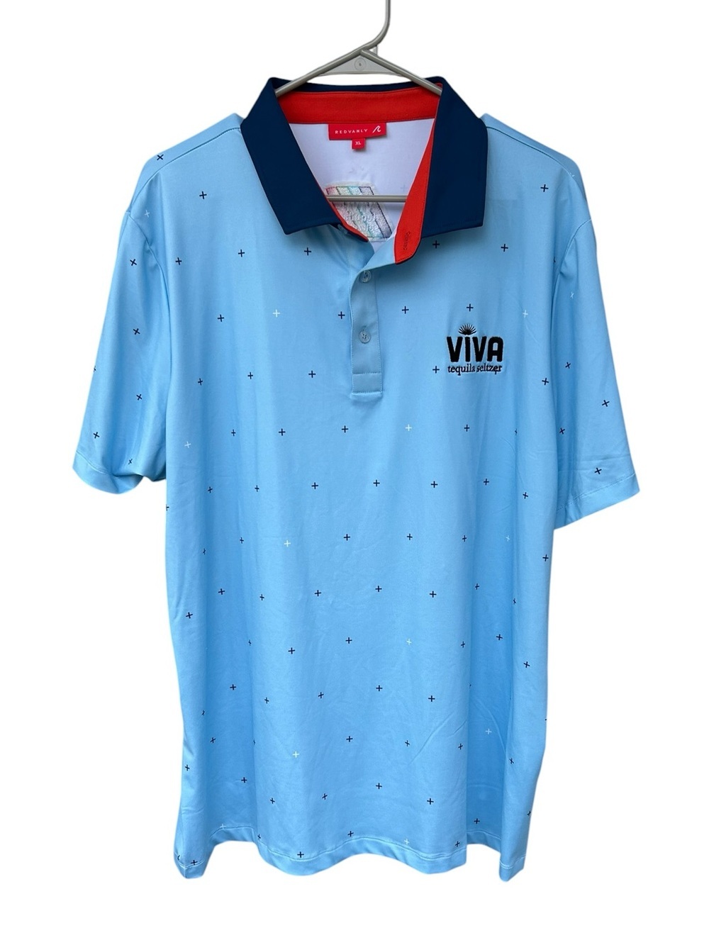 Redvanly Light Blue Men's Golf Polo Shirt - Lightweight - Size XL - Athleisure